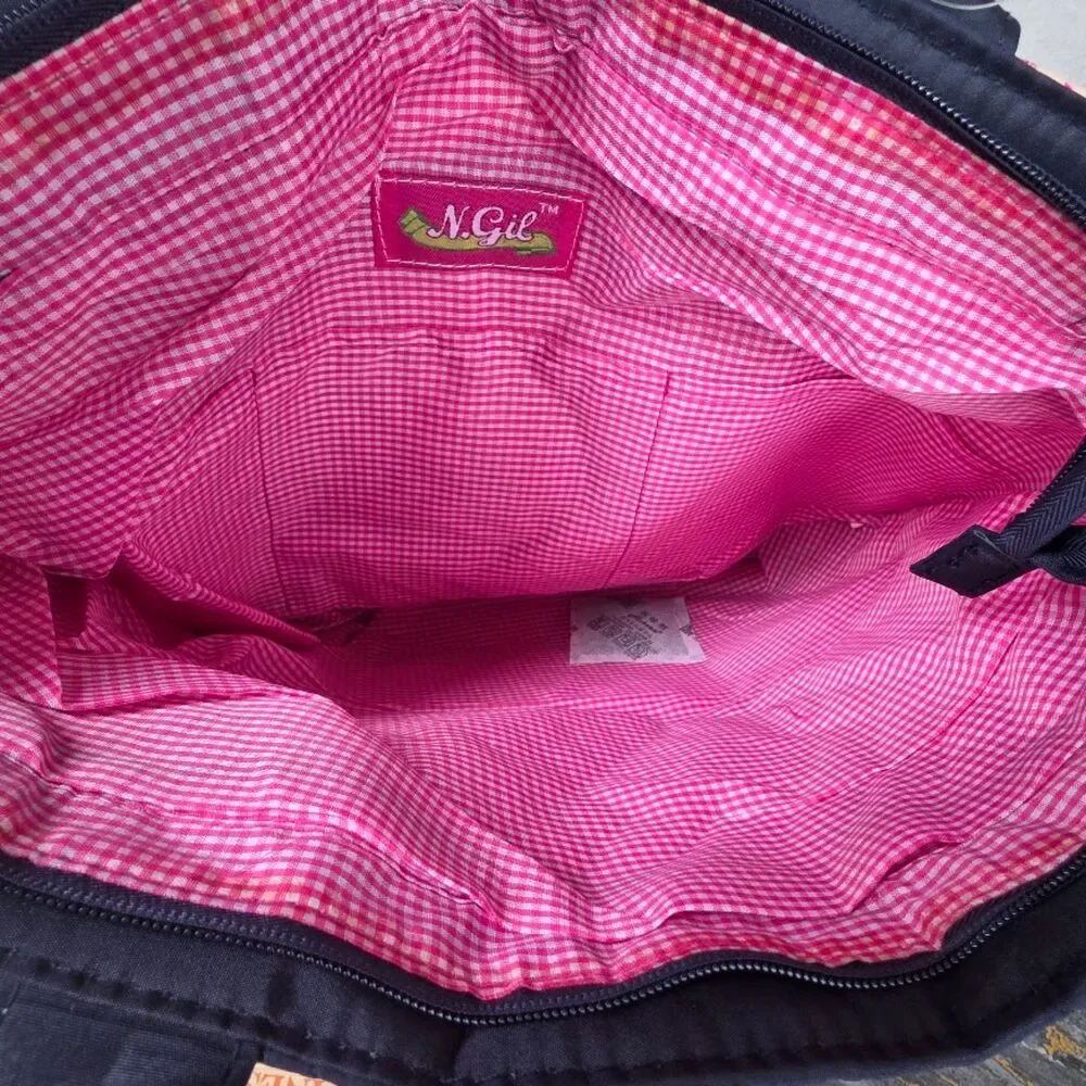N.Gil Quilted Tote Bag Set Pink Golden Retriever Puppy Dog Print 3 Piece NWT